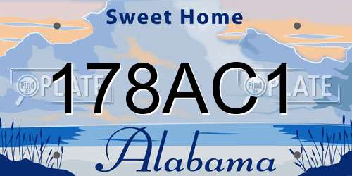 178AC1 Alabama License Plate