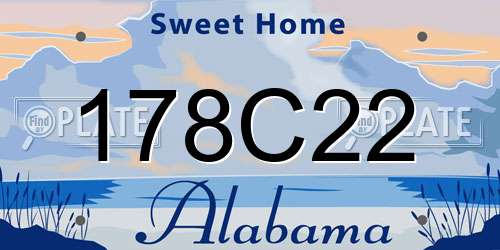 178C22 Alabama License Plate
