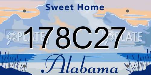178C27 Alabama License Plate