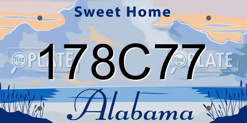 178C77 Alabama License Plate