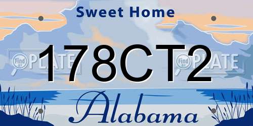 178CT2 Alabama License Plate