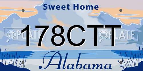 178CTT Alabama License Plate