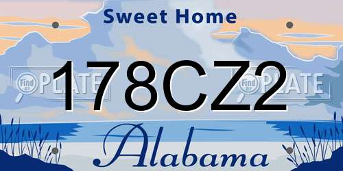 178CZ2 Alabama License Plate