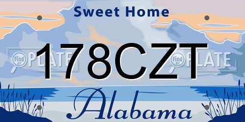 178CZT Alabama License Plate