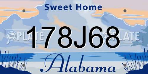 178J68 Alabama License Plate