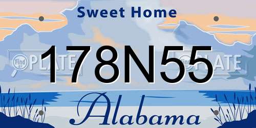 178N55 Alabama License Plate