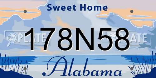 178N58 Alabama License Plate