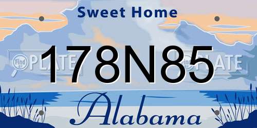 178N85 Alabama License Plate