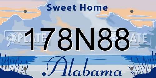 178N88 Alabama License Plate