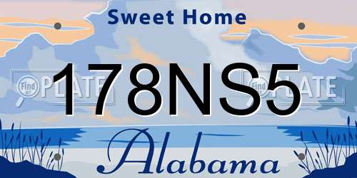 178NS5 Alabama License Plate