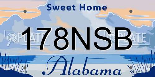 178NSB Alabama License Plate