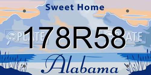 178R58 Alabama License Plate