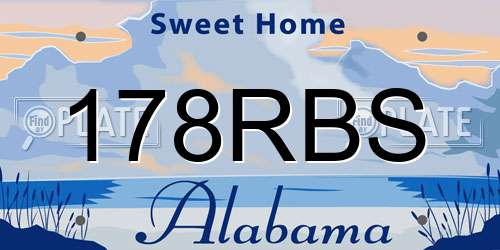 178RBS Alabama License Plate
