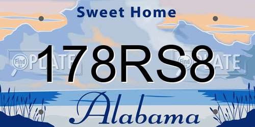 178RS8 Alabama License Plate