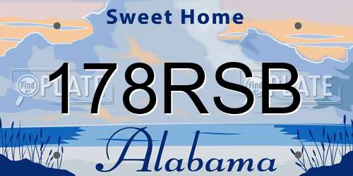 178RSB Alabama License Plate