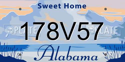 178V57 Alabama License Plate