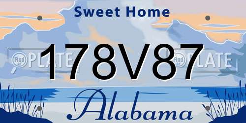 178V87 Alabama License Plate