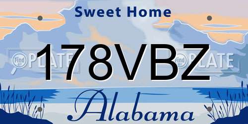 178VBZ Alabama License Plate