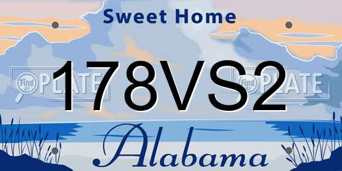 178VS2 Alabama License Plate