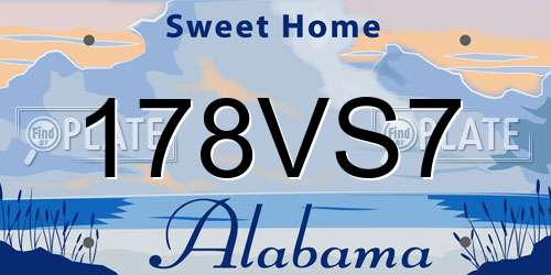 178VS7 Alabama License Plate