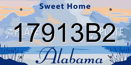 17913B2 Alabama License Plate