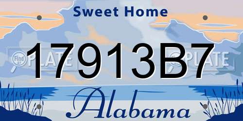 17913B7 Alabama License Plate