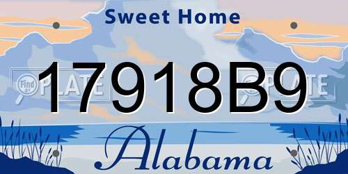 17918B9 Alabama License Plate