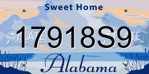 17918S9 Alabama License Plate