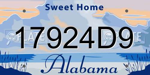 17924D9 Alabama License Plate