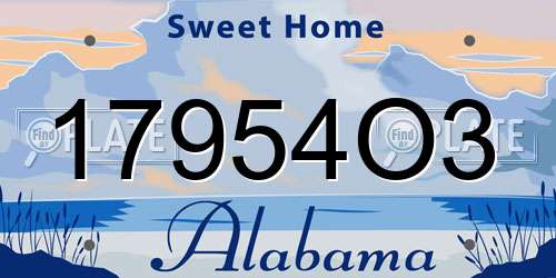 17954O3 Alabama License Plate