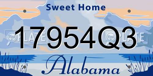 17954Q3 Alabama License Plate