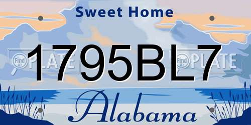 1795BL7 Alabama License Plate