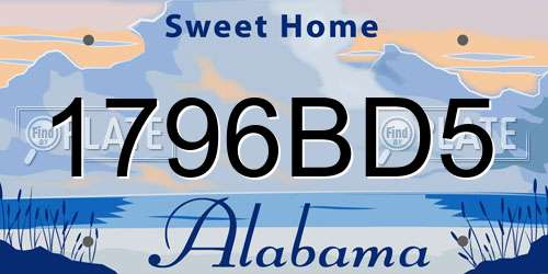 1796BD5 Alabama License Plate