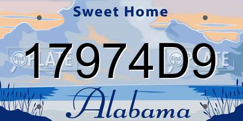 17974D9 Alabama License Plate