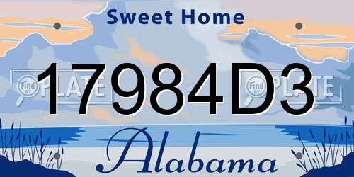 17984D3 Alabama License Plate