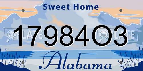 17984O3 Alabama License Plate
