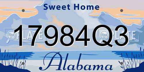 17984Q3 Alabama License Plate
