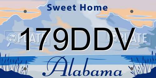 179DDV Alabama License Plate