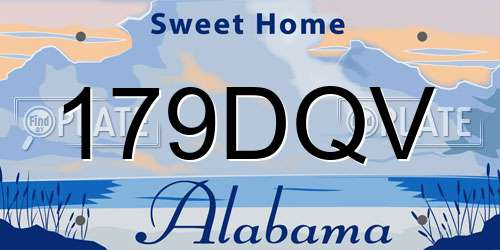 179DQV Alabama License Plate