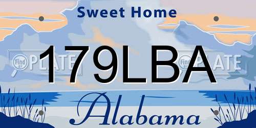 179LBA Alabama License Plate