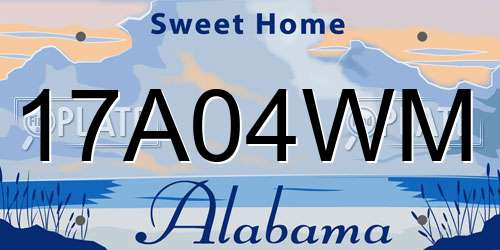 17A04WM Alabama License Plate
