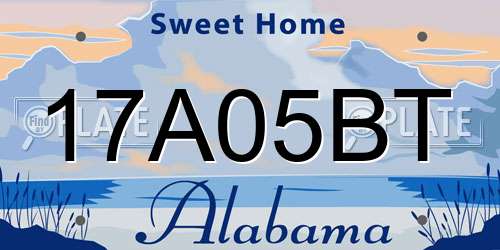 17A05BT Alabama License Plate