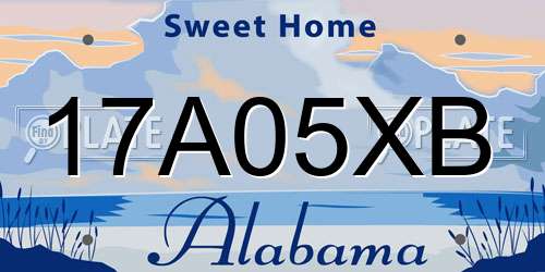 17A05XB Alabama License Plate