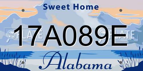 17A089E Alabama License Plate