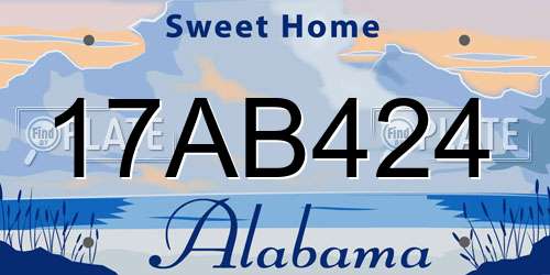 17AB424 Alabama License Plate