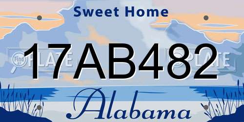 17AB482 Alabama License Plate