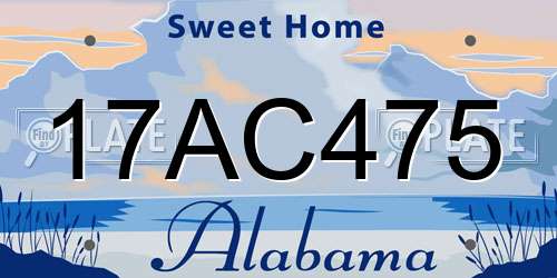 17AC475 Alabama License Plate