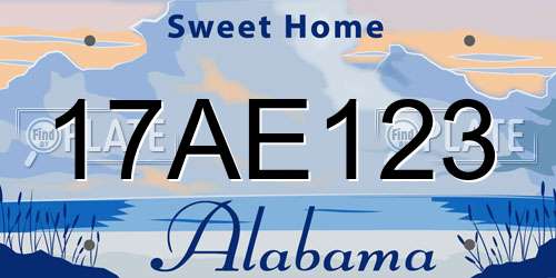 17AE123 Alabama License Plate