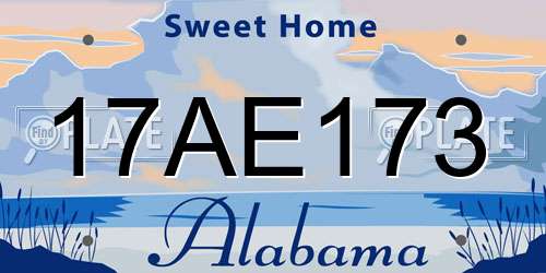 17AE173 Alabama License Plate