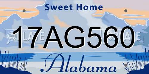 17AG560 Alabama License Plate